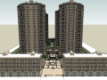 现代风格高层住宅小区规划设计SU精模型