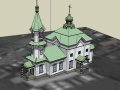 欧式小教堂SU模型