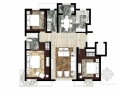 [宁夏]高档商务风格三居室样板房室内方案图