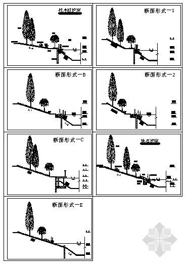 景观水体驳岸设计断面图