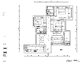 合景叠翠峰美式三居室样板房设计施工图（附效果图）