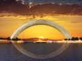 国内首座全钢架玻璃拱桥“黄海之眼”开工！
