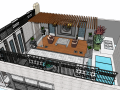 住宅精品现代风格庭院3d模型下载 