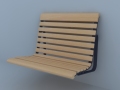 木制公共座椅3D模型下载