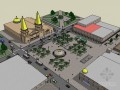 城市建筑道路sketchup模型下载