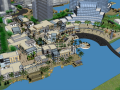 现代风格滨水城市规划和建筑设计SU模型