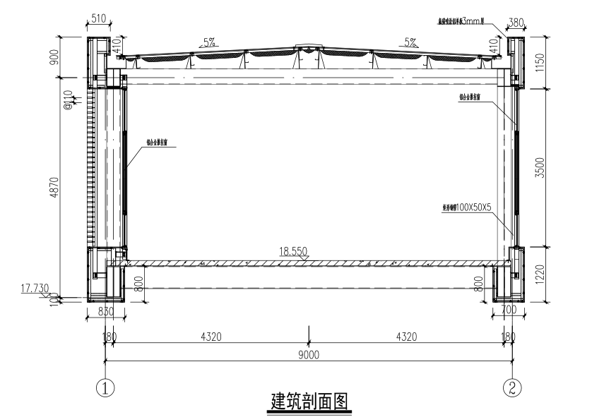 建筑功能:交通建筑 高度类别:单层建筑 图纸深度:施工图 民用建筑设计