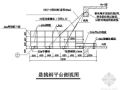 上海某悬挑钢平台平面图及侧面图