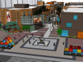 岛式商业步行街精细建筑SU模型