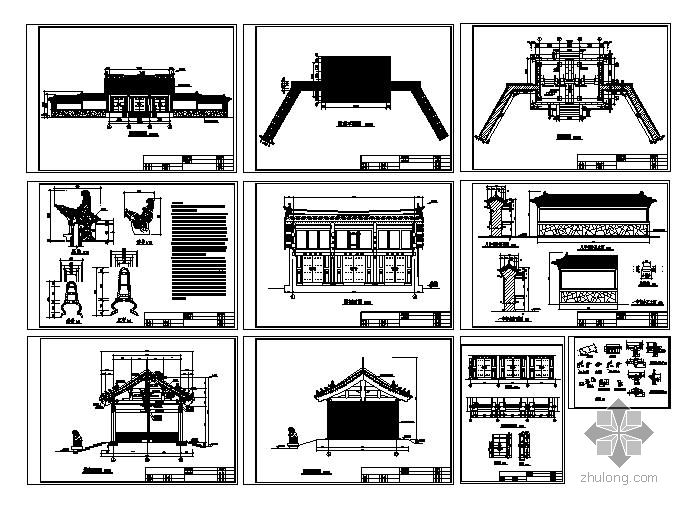 仿明朝三开间古建设计全套图纸