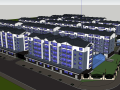 完整小区精细住宅建筑模型设计