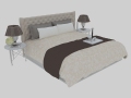 柔软欧式床3D模型下载