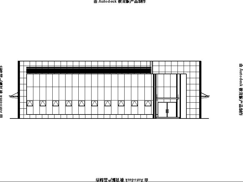 两层钢结构4S汽车店建筑立面图