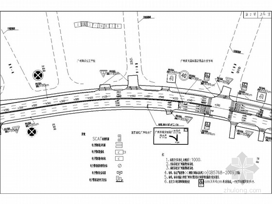 市政道路改扩建路面设计及交通工程施工图cad