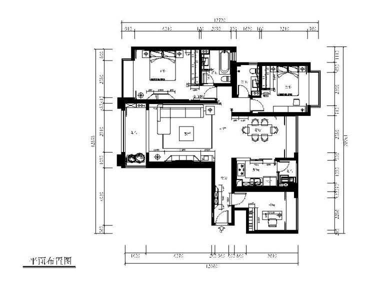 [福建]极简风格样板房设计cad施工图(含效果图,3d模型)