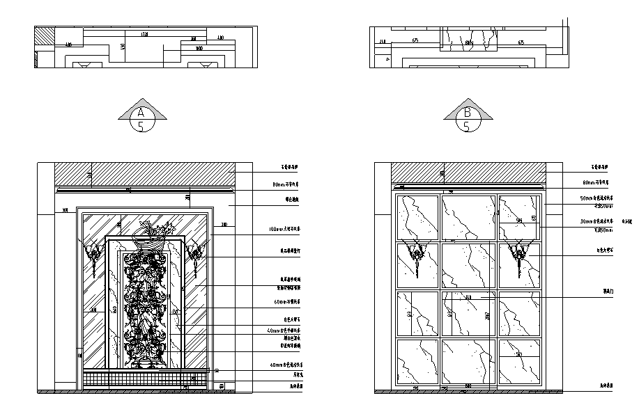 另附:施工图jpg  门厅立面图  一层开关布置图  一层立面索引图  一