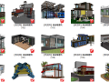 140套集装箱su模型，住宅建筑（101-140）