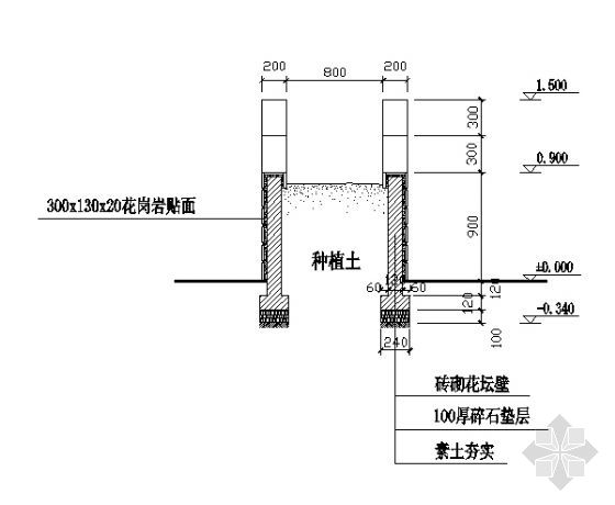 阶梯式花坛详图