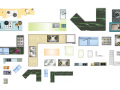 室内设计常用PSD彩色平面图块—厨房设施中式家具PSD图块