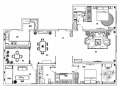 雅致空间新中式风格三居室样板间CAD装修施工图（含效果）