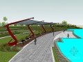 高新区桂龙桥公园建筑sketchup模型下载