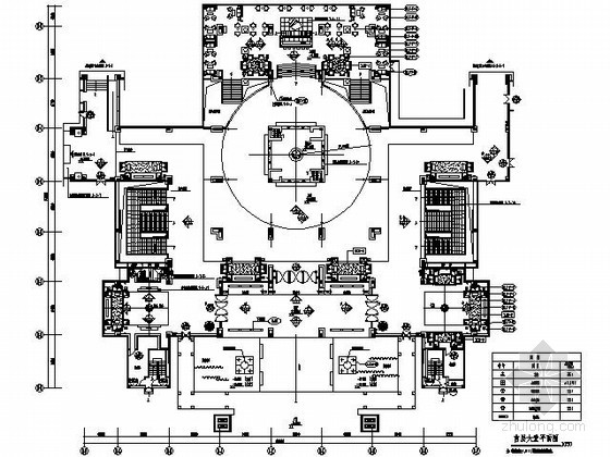 [广州]五星酒店首层大堂施工图(含实景)(共22张)    包括:平面图,天花
