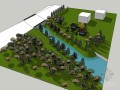 沿河绿化SketchUp模型下载