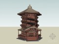 日式宝塔建筑sketchup模型下载