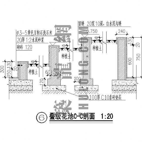 跌级花池施工图