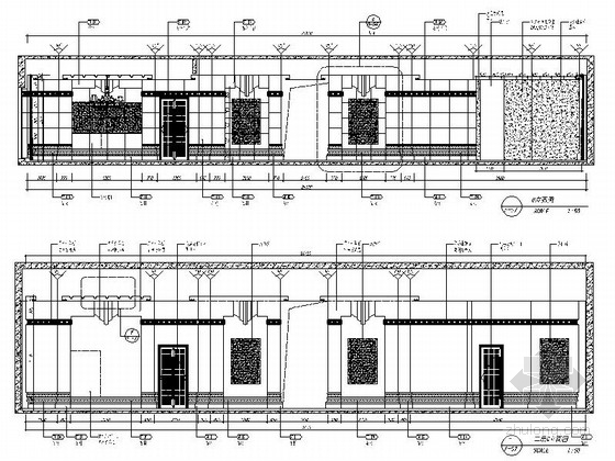 [长春]精品新古典主义风格售楼处装修施工图(含效果图)大堂立面图