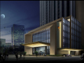 酒店建筑夜景3D模型下载
