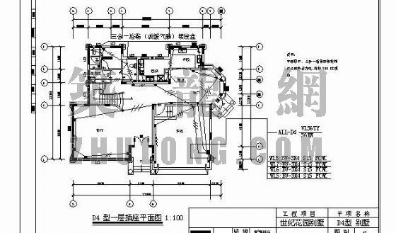 建筑电气一层插座平面图