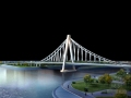 250米钢结构人行悬索桥设计图纸