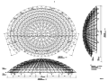 双曲面球壳网架（弹性支座）全套建筑结构图（CAD、11张）