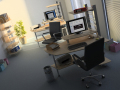简洁办公室3D模型下载