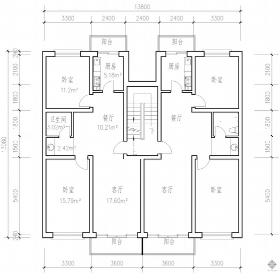 [分享]住宅18层户型图资料下载