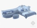 连体沙发床3D模型下载