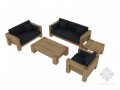 木质布艺沙发3D模型下载