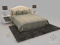 现代双人床3D模型下载