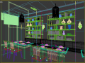 书吧类复古餐厅成套3D模型下载