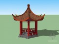 中式六角亭sketchup模型下载