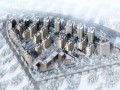 冬日小区建筑3D模型下载