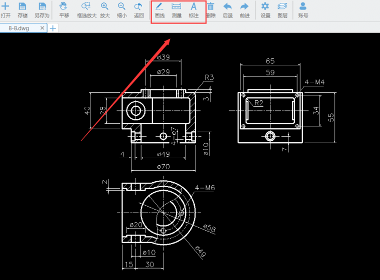 在cad看图中,可以轻易的在任何图纸位置对需要的内容进行标注