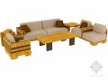 木质布料组合沙发3D模型下载
