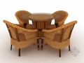 藤条桌椅组合3D模型下载