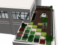 屋顶花园庭院3d模型下载