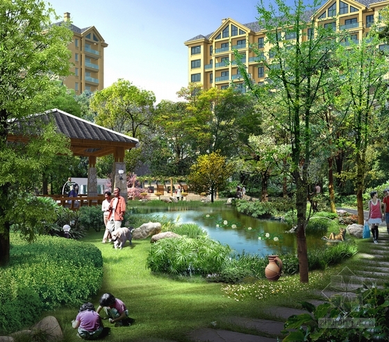 [河南]温雅和睦高品质住宅社区设计方案-居住区景观