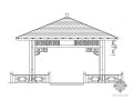 六米跨四角木方亭施工图