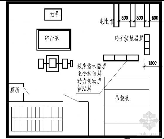 多绳交流提升机房布置图