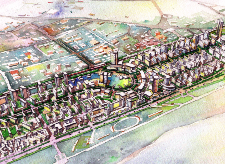 滨水景观节点设计案例资料下载-[武汉]城市万科花园滨水商业休闲景观概念设计